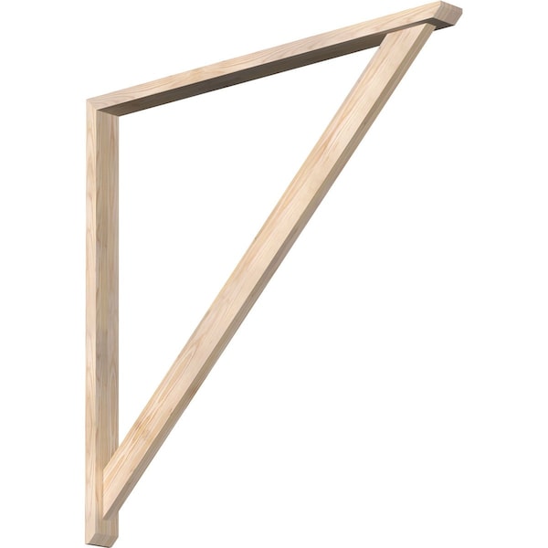 Ekena Millwork Traditional Slat Smooth Bracket w/ Offset Brace, Douglas Fir, 3 1/2"W x 48"D x 48"H BKT0402X48X48TRA06SDF - main